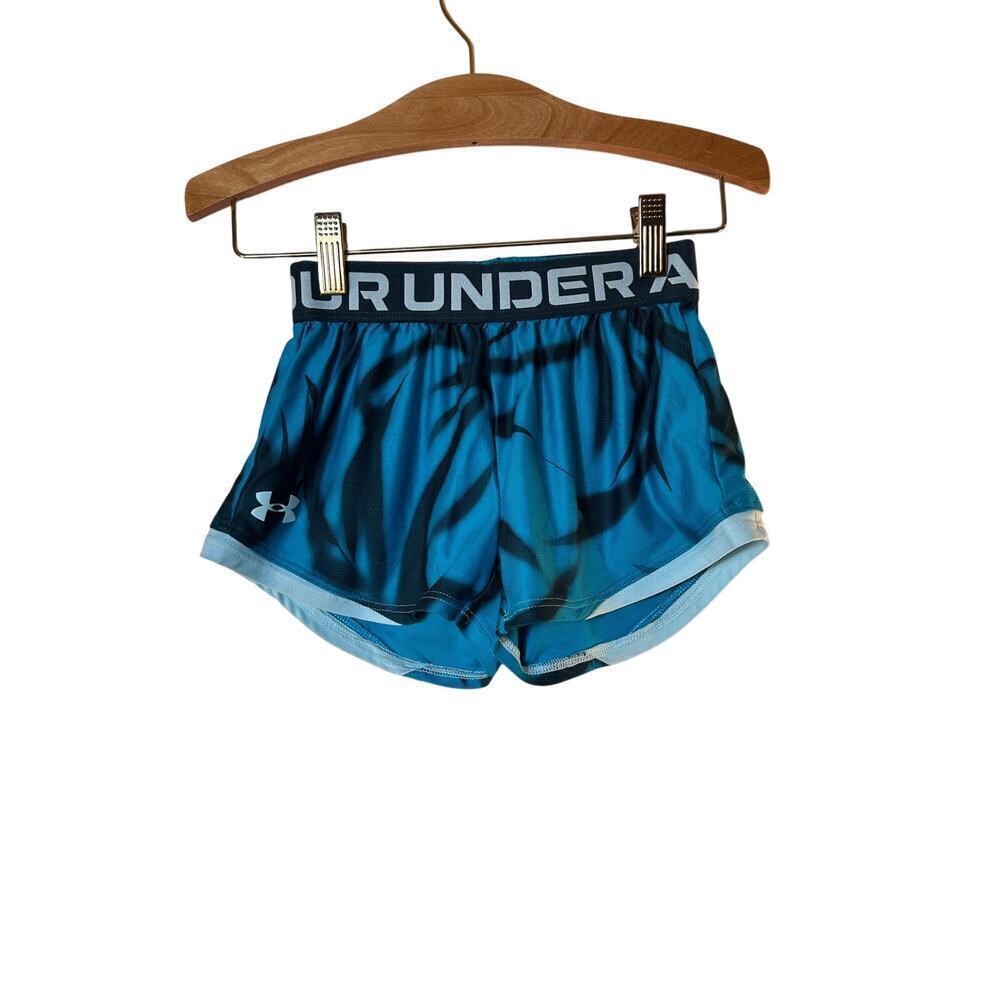 UNDER ARMOUR Girl’s Athletic Abstract Print Shorts / Size: YXS